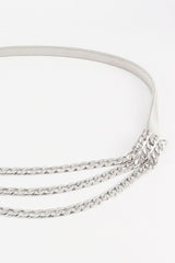 Metal Triple-Layered Chain Belt - Trendsi