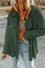 Pocketed Button Up Droppped Shoulder Jacket - Trendsi - Flyclothing LLC