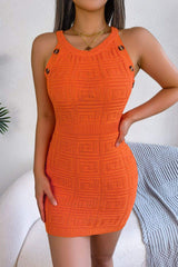 Decorative Button Sleeveless Knit Dress - Trendsi - Flyclothing LLC