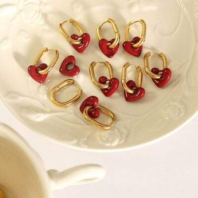 Heart Titanium Steel Earrings - Trendsi - Flyclothing LLC