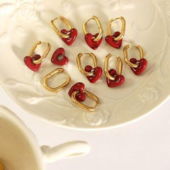 Heart Titanium Steel Earrings - Trendsi