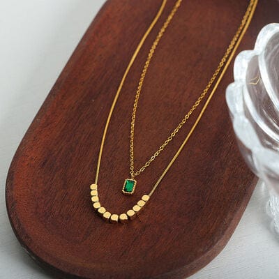 18K Gold-Plated Double-Layered Necklace - Trendsi