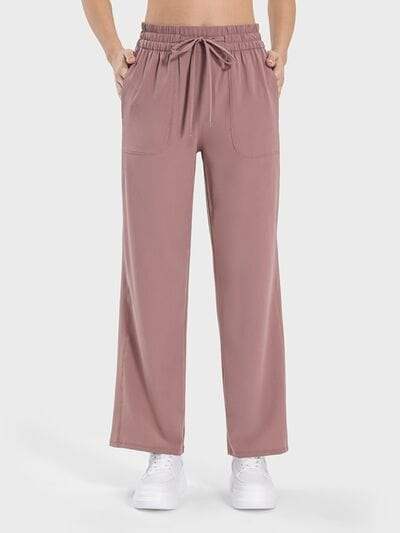 Drawstring Pocketed Active Pants - Trendsi - Flyclothing LLC