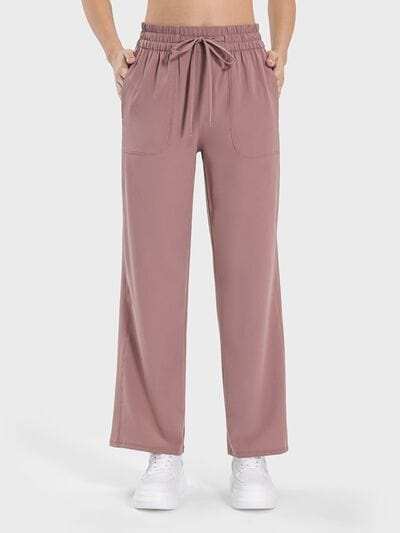 Drawstring Pocketed Active Pants - Trendsi - Flyclothing LLC