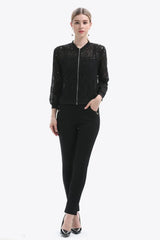Openwork Zip Up Jacket - Trendsi - Flyclothing LLC