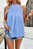 Ruched Grecian Neck Tank - Trendsi - Flyclothing LLC