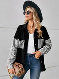 Leopard Button Up Denim Jacket - Trendsi