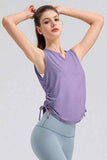 Notched Wide Strap Active Tank - Trendsi - Flyclothing LLC
