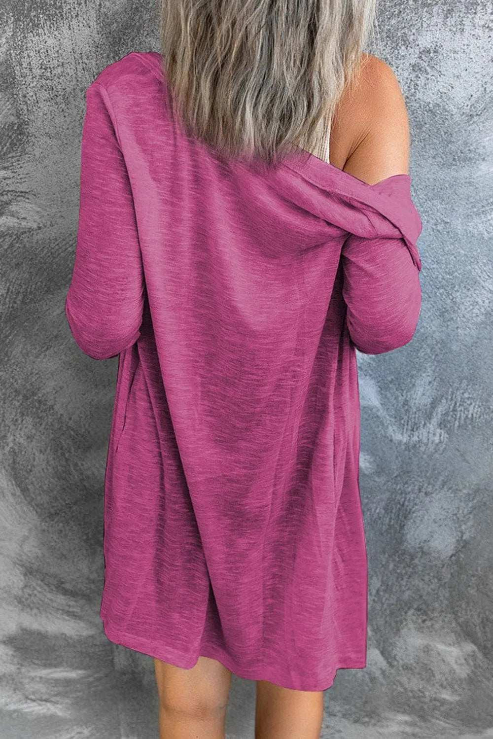 Button Up Long Sleeve Cover Up - Trendsi - Flyclothing LLC