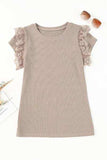 Lace Detail Round Neck Cap Sleeve T-Shirt - Trendsi - Flyclothing LLC