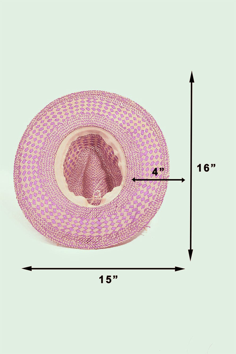 Fame Checkered Straw Weave Sun Hat - Trendsi