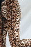 Leopard Print Flare Leg Pants - Trendsi