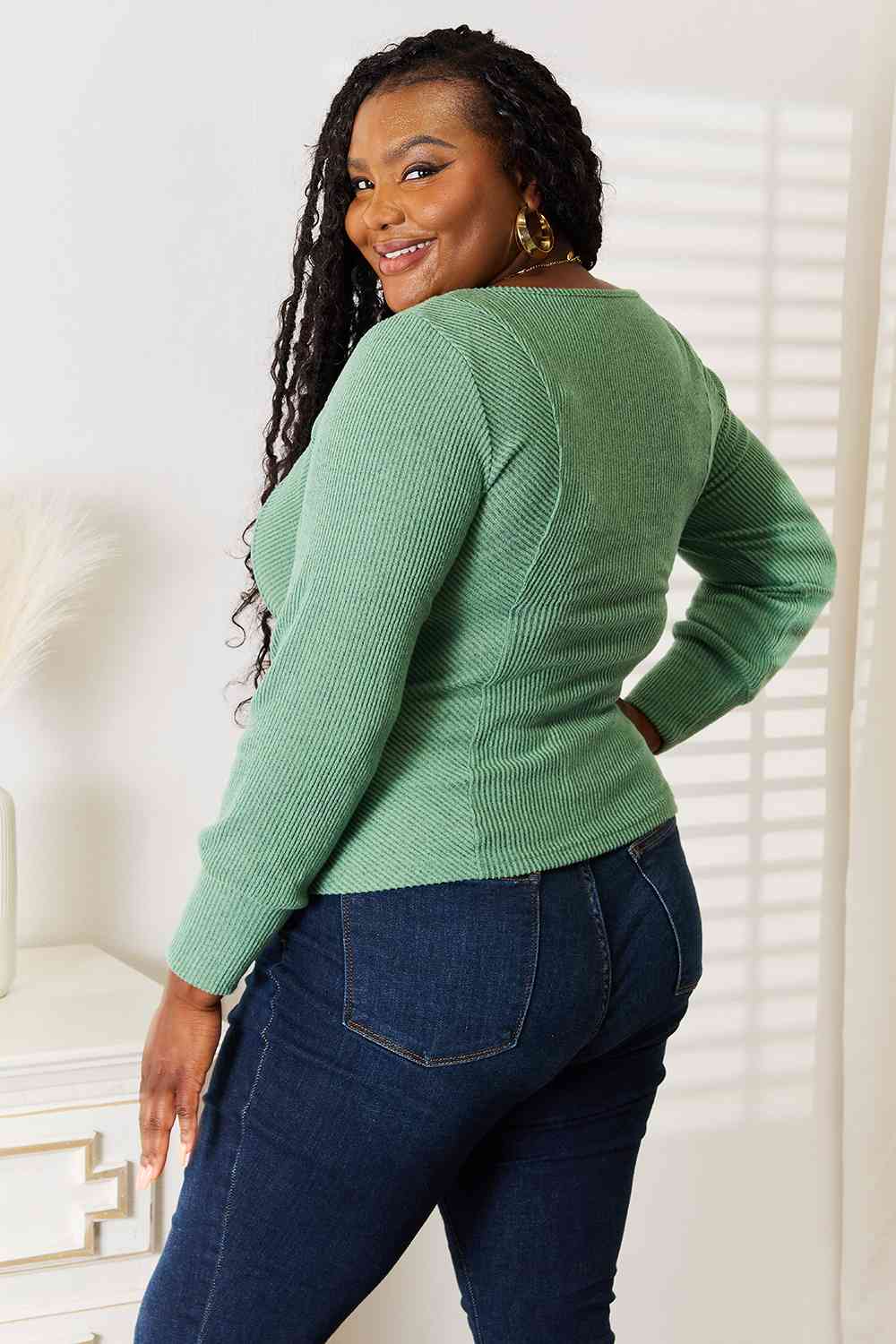 Basic Bae Scoop Neck Long Sleeve Top - Trendsi - Flyclothing LLC
