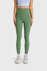 Feel Like Skin Elastic Waistband Yoga Leggings - Trendsi - Flyclothing LLC