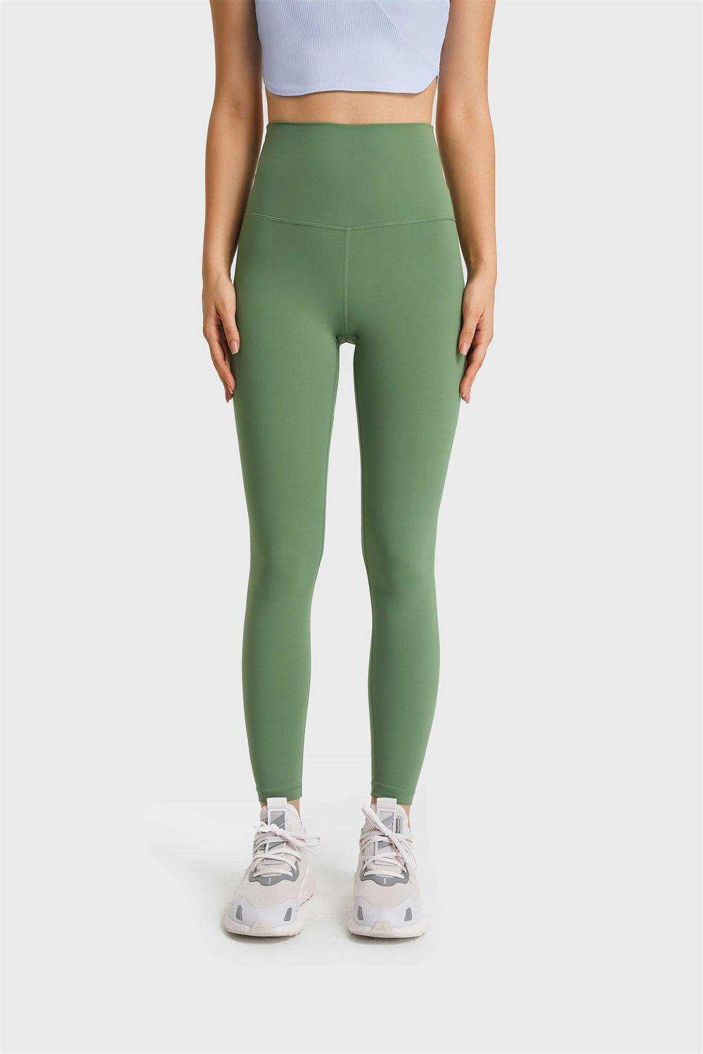 Feel Like Skin Elastic Waistband Yoga Leggings - Trendsi - Flyclothing LLC