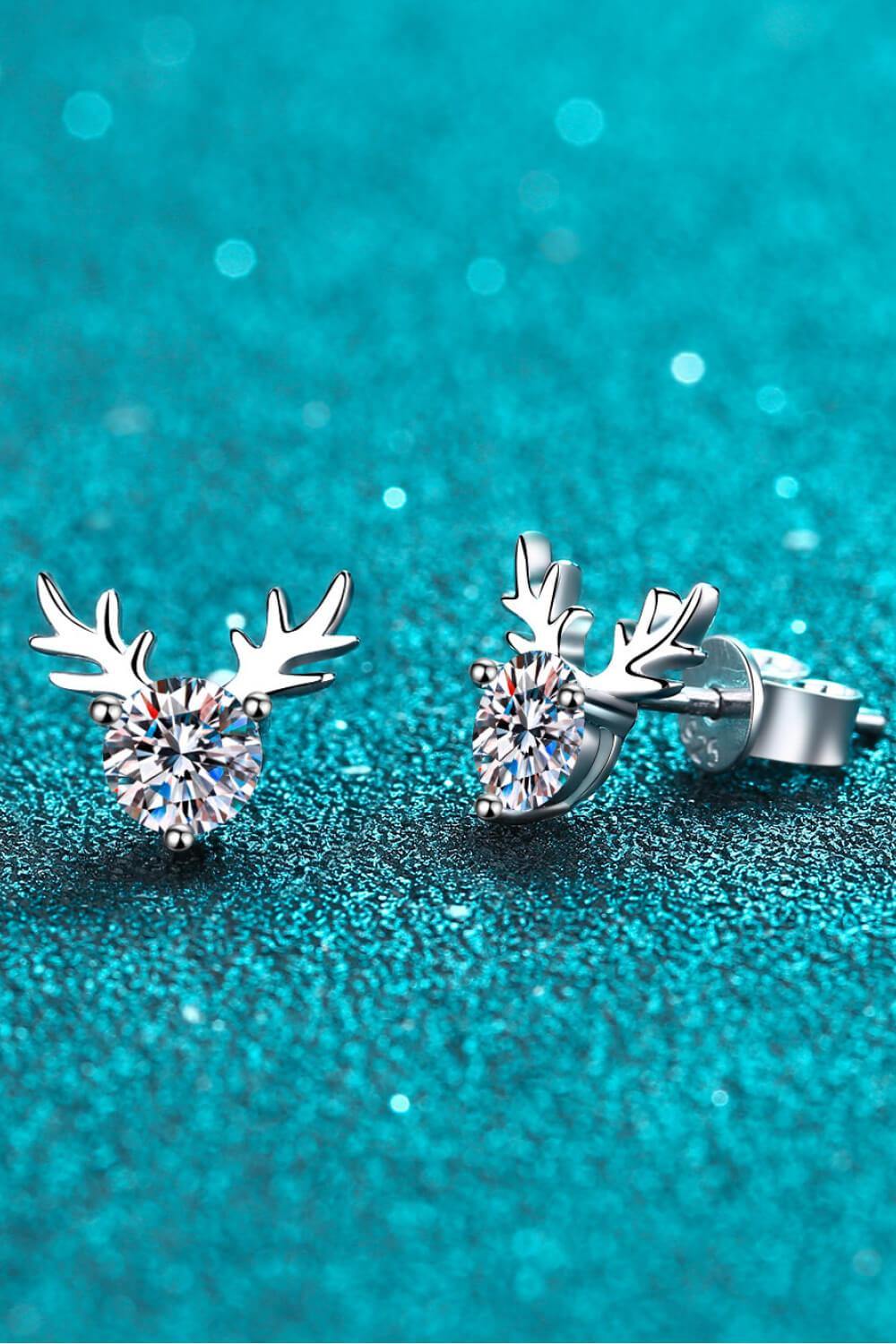 925 Sterling Silver Reindeer-Shaped Moissanite Ring - Trendsi