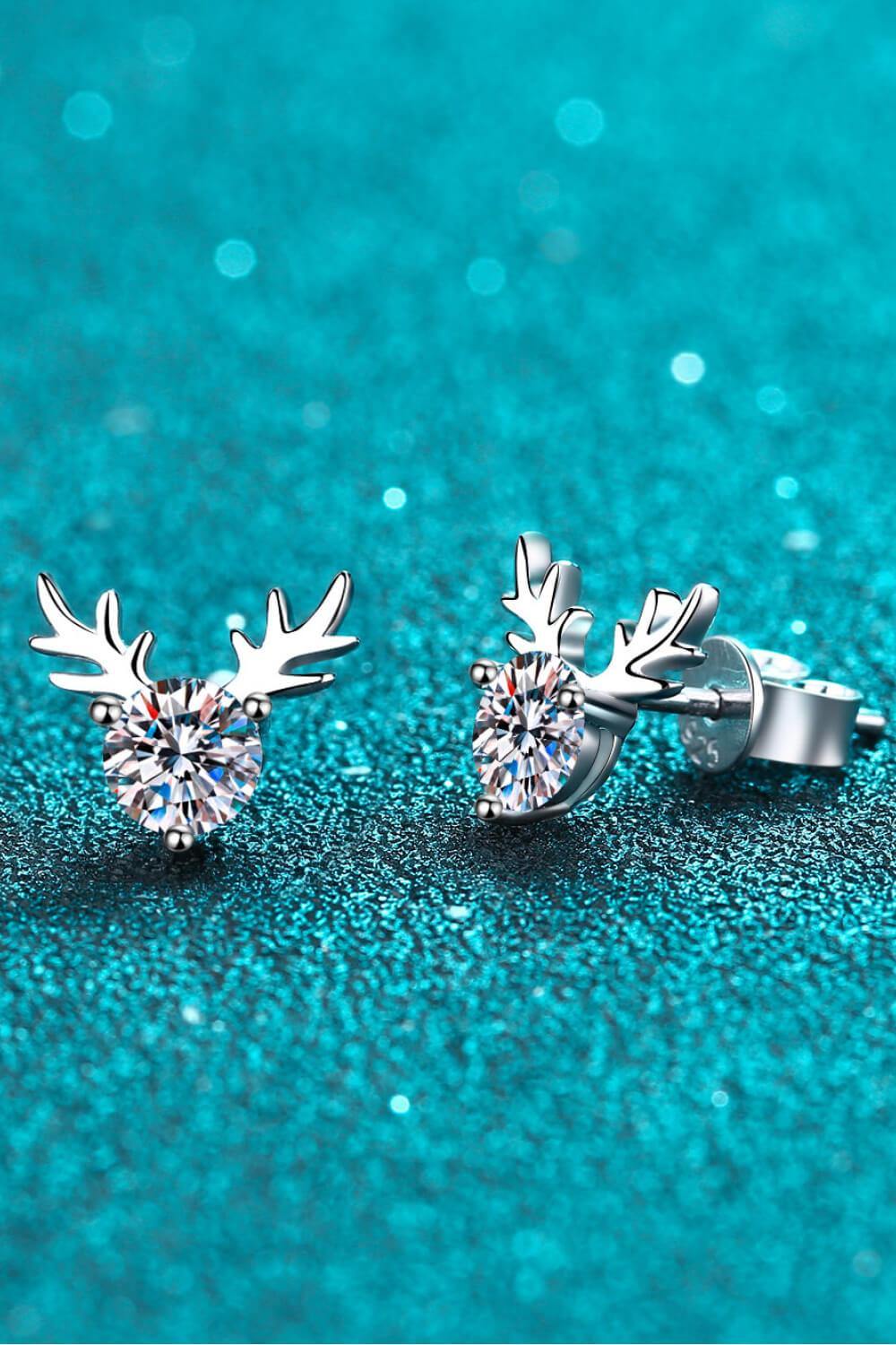 925 Sterling Silver Reindeer-Shaped Moissanite Ring - Flyclothing LLC