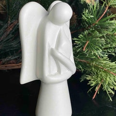 Angel Soapstone Sculpture with Eternal Light - SMOLArt