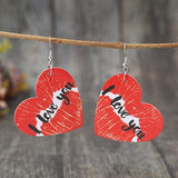 I LOVE YOU Heart Leather Earrings - Trendsi