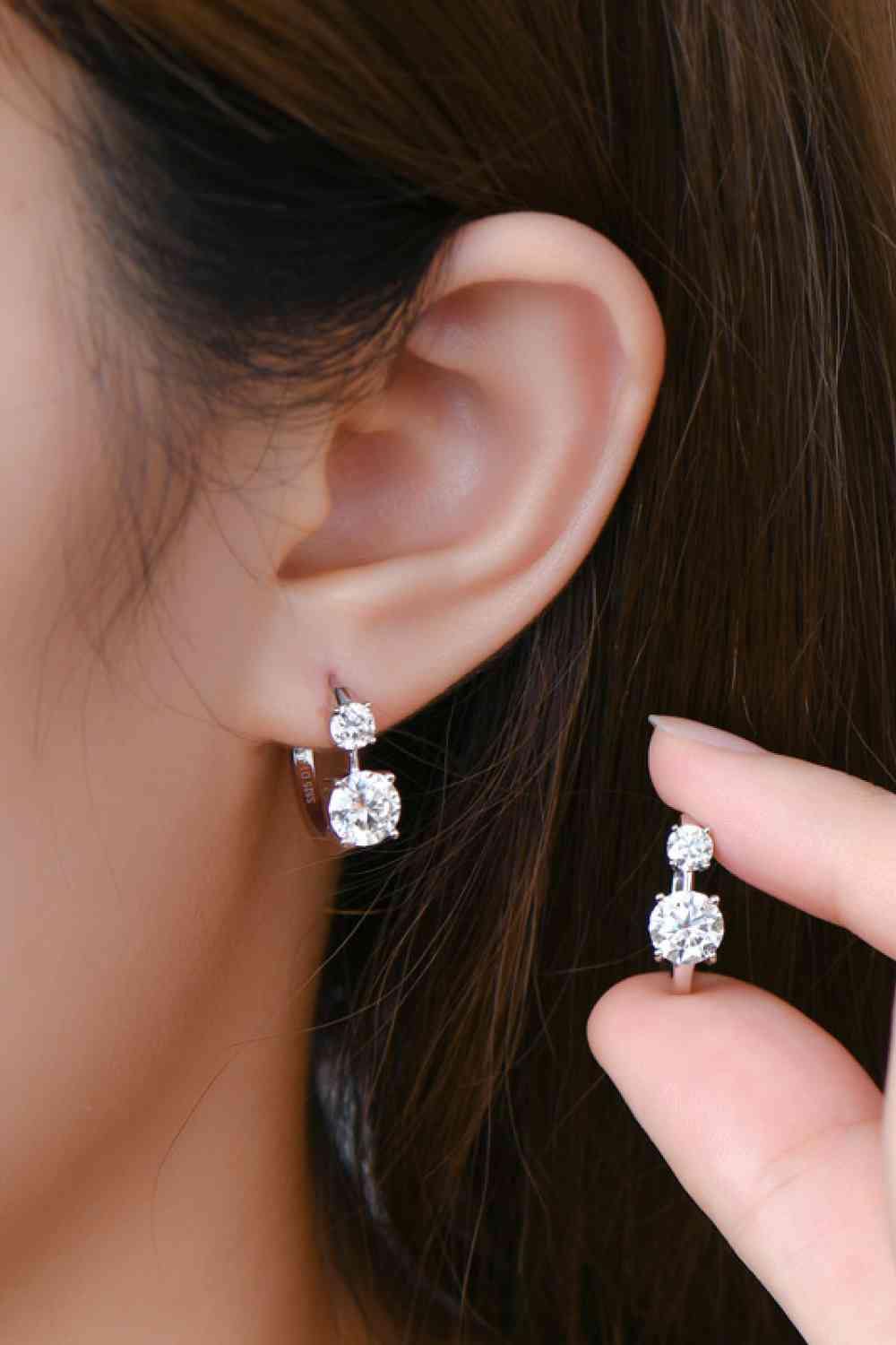 1.3 Carat Moissanite 925 Sterling Silver Earrings - Trendsi
