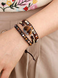 Geometrical Shape Triple-Layer Bracelet - Trendsi
