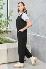 Double Take Full Size Sleeveless Straight Jumpsuit - Trendsi - Flyclothing LLC