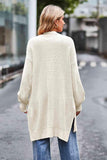 Open Front Dropped Shoulder Longline Cardigan - Trendsi