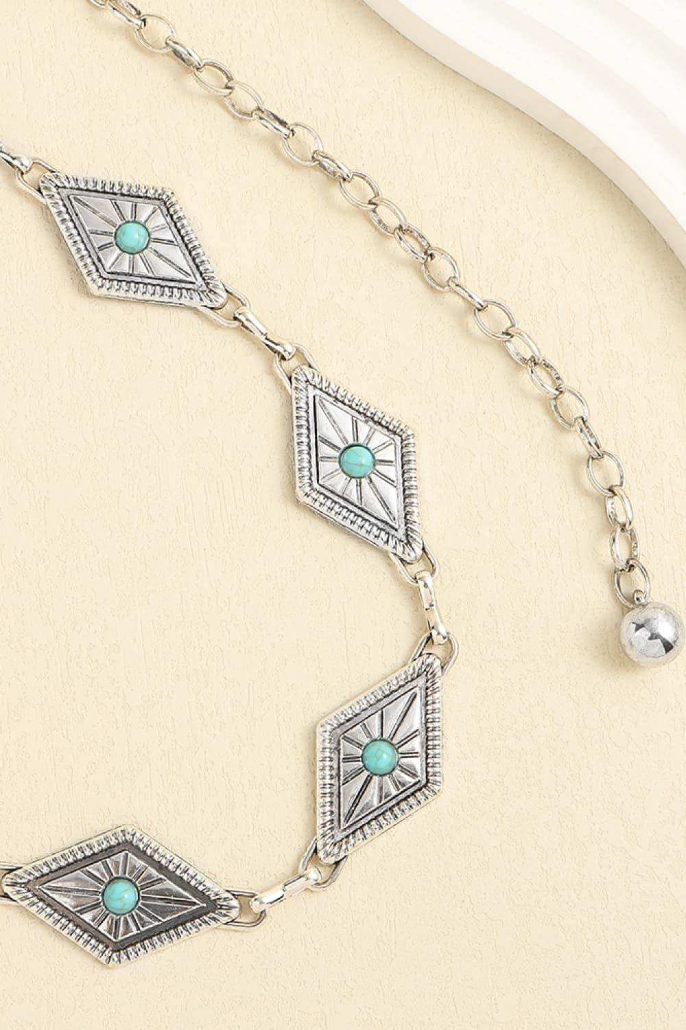 Vintage Turquoise Alloy Belt - Trendsi - Flyclothing LLC