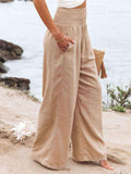 Full Size Smocked Waist Wide Leg Pants - Trendsi