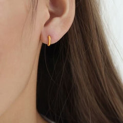 18K Gold-Plated Huggie Earrings - Trendsi