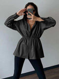 Snap Down Collared Jacket - Trendsi - Flyclothing LLC