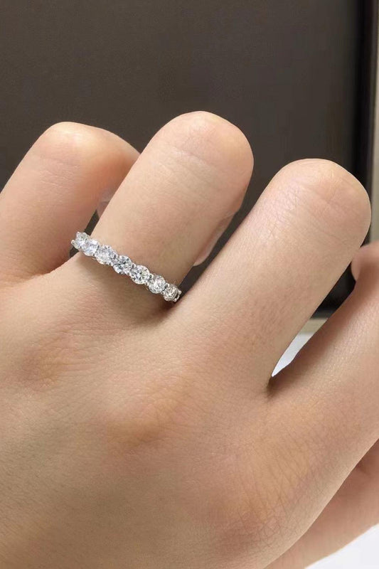 Charming Moissanite 925 Sterling Silver Ring - Trendsi