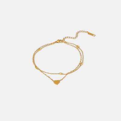 Heart Shape Double-Layered Anklet - Trendsi - Flyclothing LLC