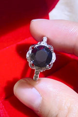 2 Carat Black Moissanite Floral Ring - Trendsi