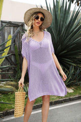 Openwork Side Slit Cover-Up Dress - Trendsi - Flyclothing LLC