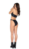 Roma Costume 2PC Studded Faux Leather Set with Cutout Shorts with Zipper and Cutout Top - Roma Costume
