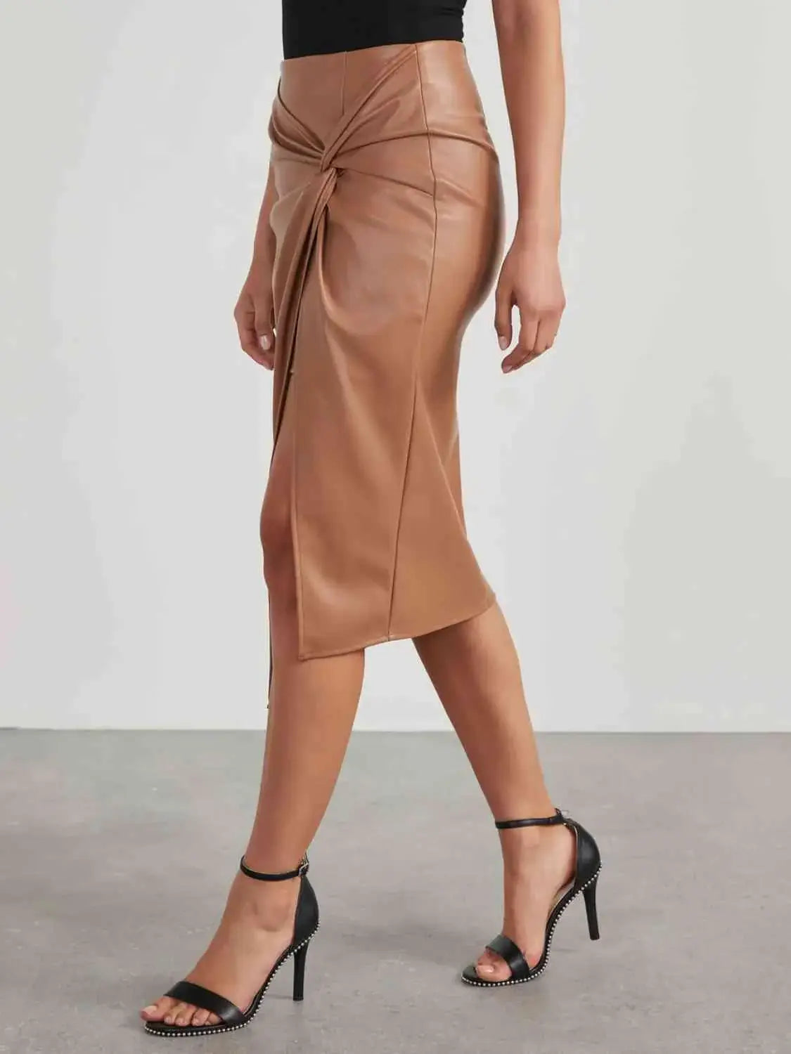 Twist Detail High Waist Skirt - Trendsi - Flyclothing LLC