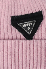 HAPPY Contrast Beanie - Trendsi - Flyclothing LLC