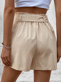 Belted Shorts with Pockets - Trendsi