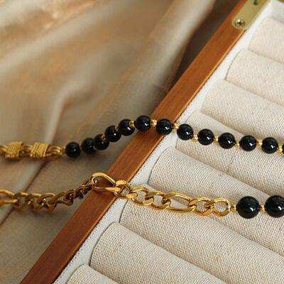 Bead Detail Chunky Chain Necklace - Trendsi - Flyclothing LLC