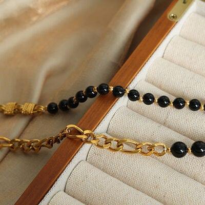 Bead Detail Chunky Chain Necklace - Trendsi
