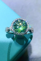 2 Carat Moissanite Emerald Green Ring - Flyclothing LLC