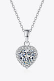 1 Carat Moissanite Heart Pendant Chain Necklace - Trendsi