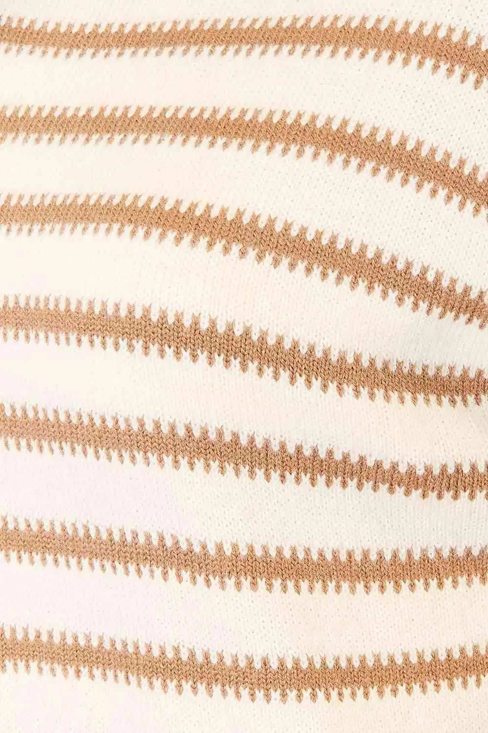 Double Take Striped Boat Neck Sweater - Trendsi - Flyclothing LLC