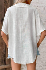 Button Front Johnny Collared Blouse - Trendsi - Flyclothing LLC