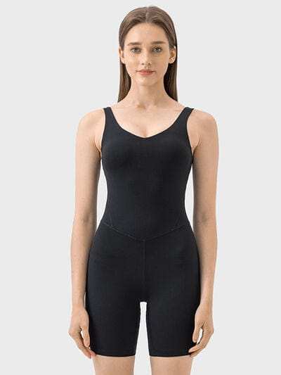 Wide Strap Active Romper - Trendsi - Flyclothing LLC