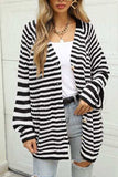 Striped Button Up Long Sleeve Cardigan - Trendsi - Flyclothing LLC