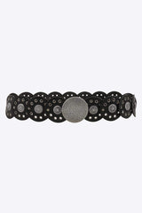 Round Shape PU Leather Belt - Trendsi - Flyclothing LLC