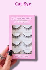 SO PINK BEAUTY Faux Mink Eyelashes 5 Pairs - Trendsi - Flyclothing LLC