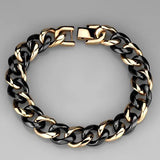 Alamode IP Rose Gold(Ion Plating) Stainless Steel Bracelet with Ceramic in Jet - Alamode
